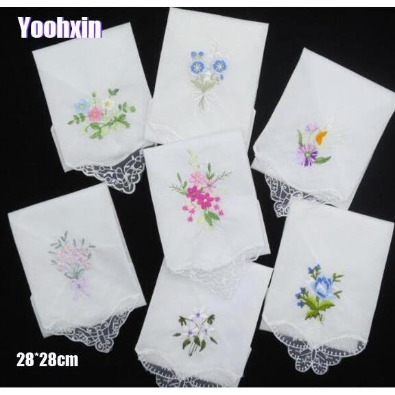 Ladies Embroidered Cotton Handkerchiefs (3 Pack) by HitMyNeed