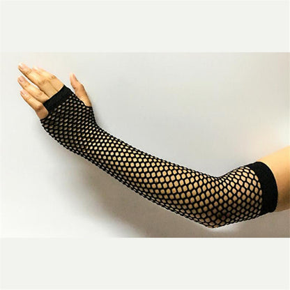 Ladies Fishnet Arm Warmer Fingerless Gloves by HitMyNeed