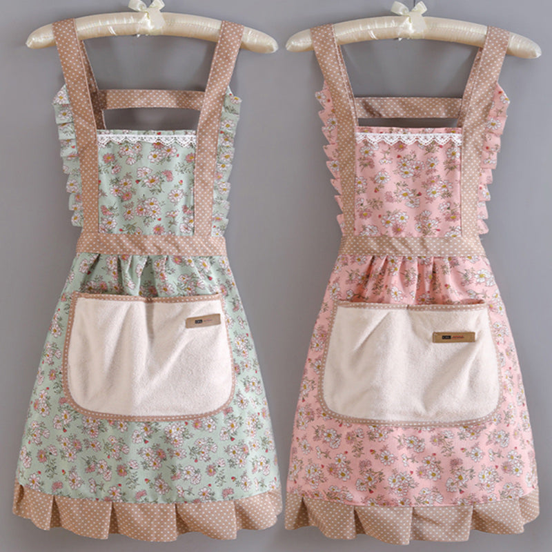Ladies Floral Apron with Pocket by HitMyNeed