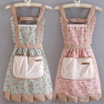 Ladies Floral Apron with Pocket by HitMyNeed