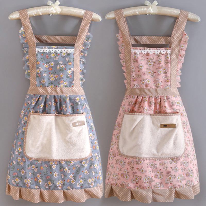 Ladies Floral Apron with Pocket by HitMyNeed