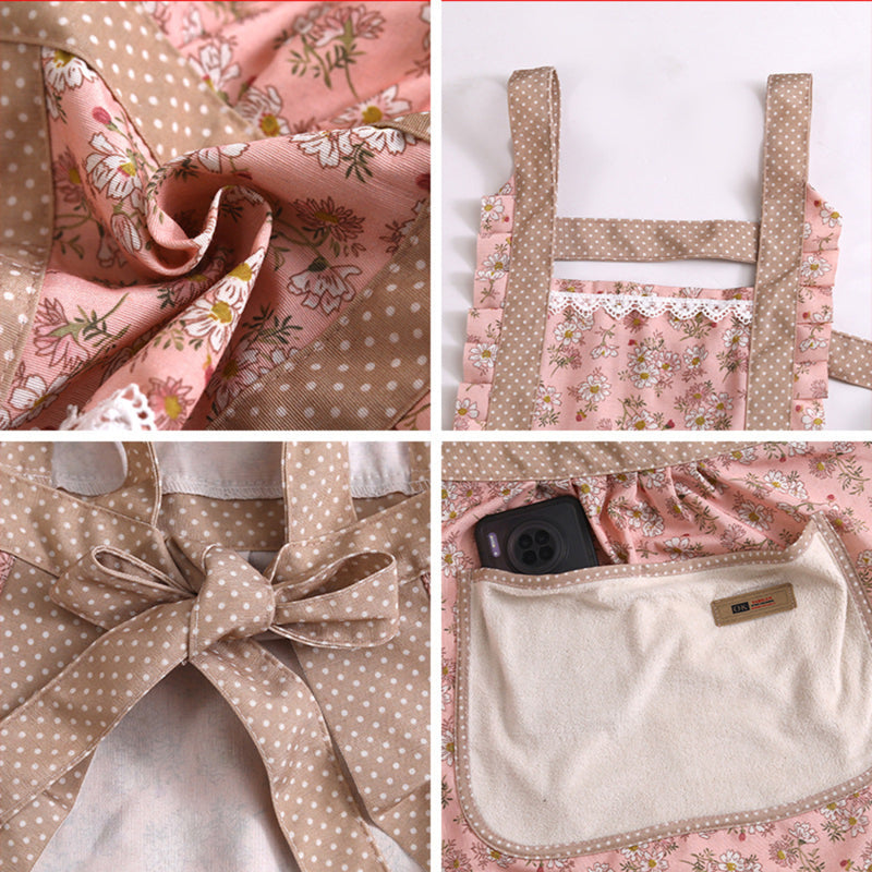 Ladies Floral Apron with Pocket by HitMyNeed