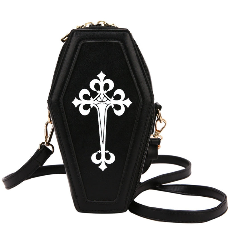 Ladies Gothic Coffin Crossbody Bag black by HitMyNeed