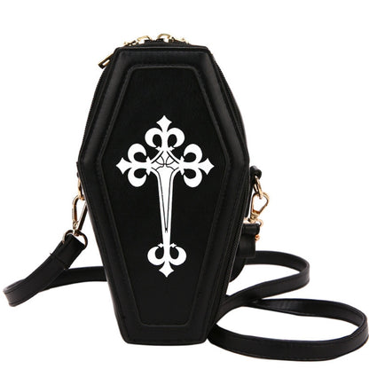 Ladies Gothic Coffin Crossbody Bag black by HitMyNeed