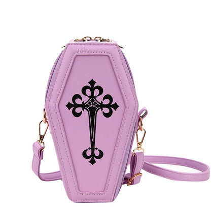 Ladies Gothic Coffin Crossbody Bag purple by HitMyNeed
