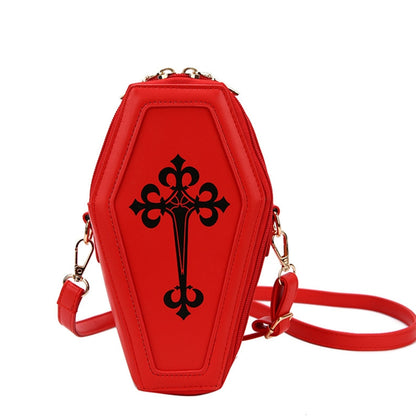 Ladies Gothic Coffin Crossbody Bag red by HitMyNeed