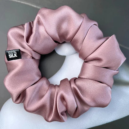 Ladies Mulberry Silk Hair Scrunchie 3-5cm-b-cameo-brown by HitMyNeed