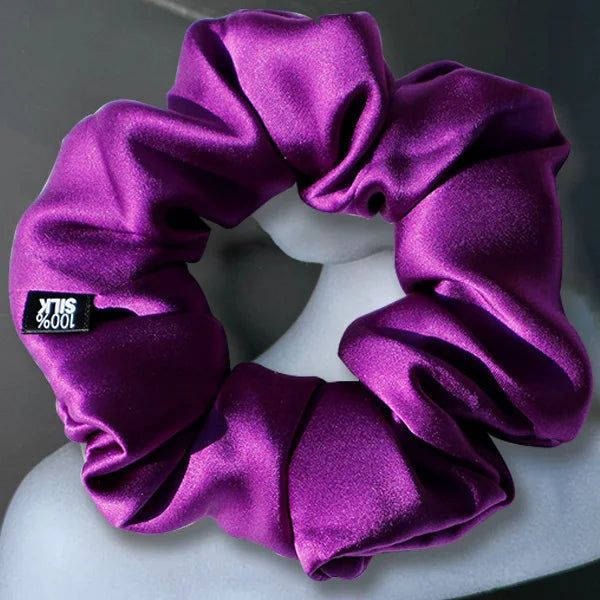 Ladies Mulberry Silk Hair Scrunchie 3-5cm-b-purple by HitMyNeed