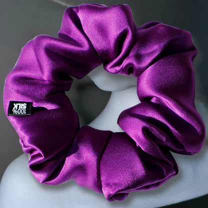 Ladies Mulberry Silk Hair Scrunchie 3-5cm-b-purple by HitMyNeed