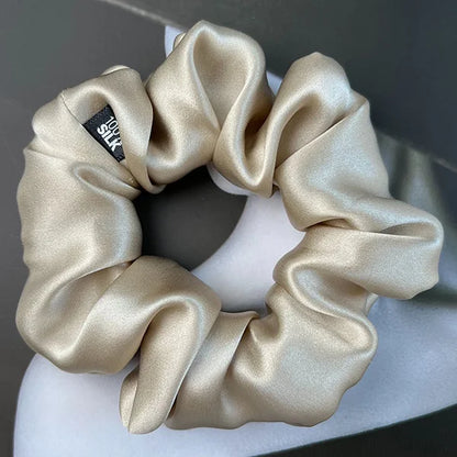 Ladies Mulberry Silk Hair Scrunchie 3-5cm-b-sand by HitMyNeed