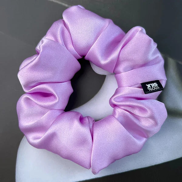 Ladies Mulberry Silk Hair Scrunchie 3-5cm-b-violet by HitMyNeed