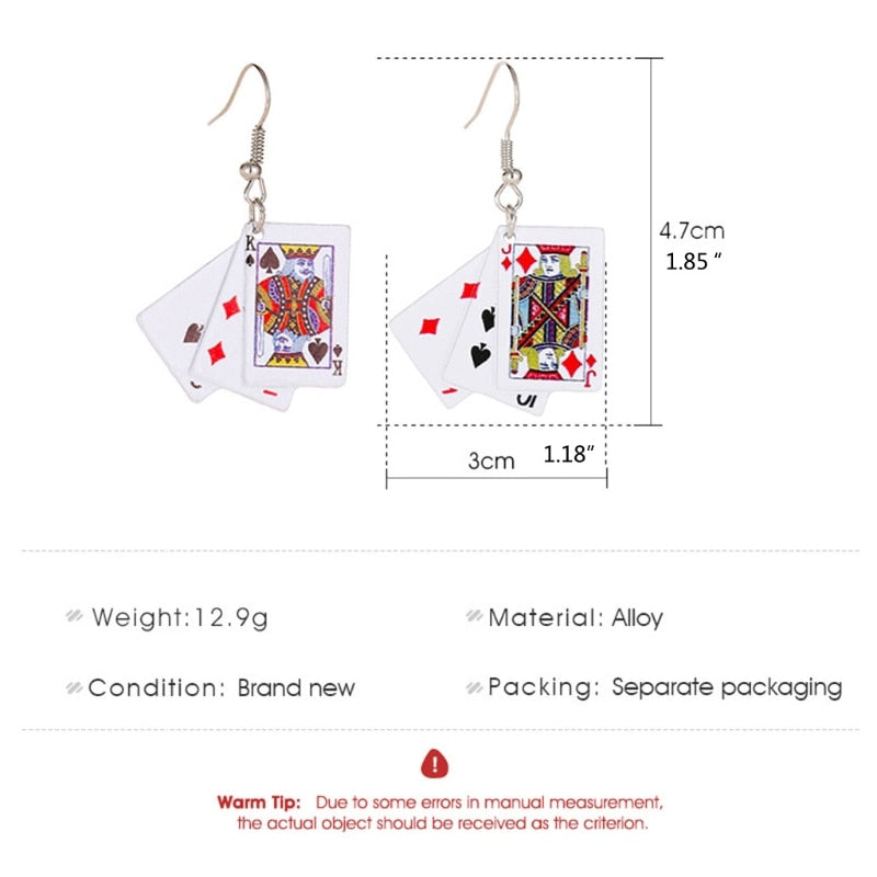 Ladies Playing Card Dangle Earrings by HitMyNeed