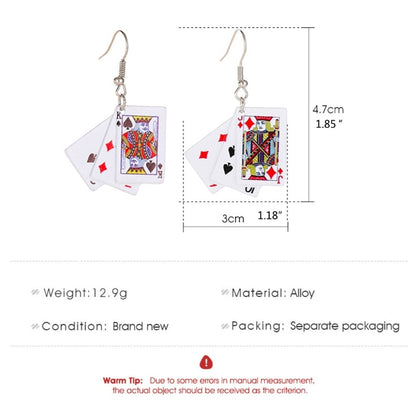 Ladies Playing Card Dangle Earrings by HitMyNeed