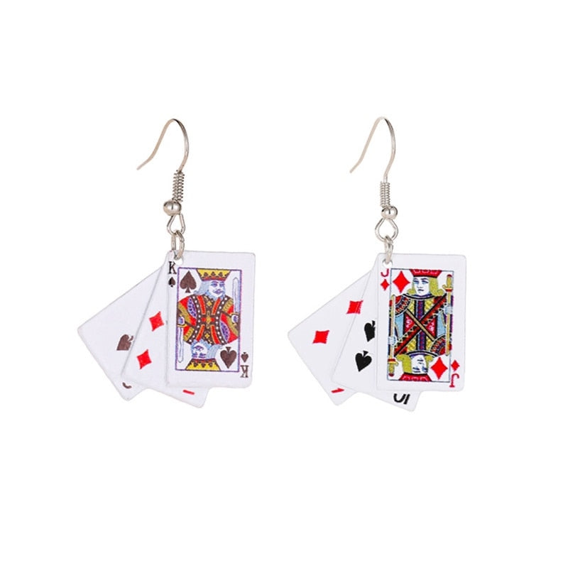 Ladies Playing Card Dangle Earrings by HitMyNeed
