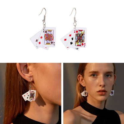 Ladies Playing Card Dangle Earrings by HitMyNeed