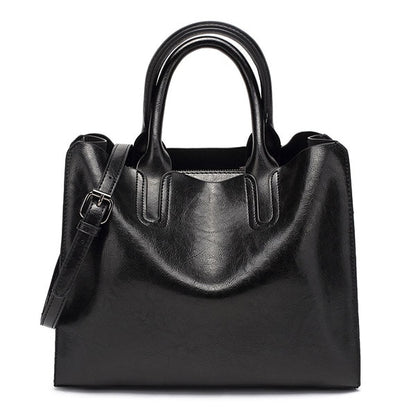 Ladies PU Leather Shoulder Bag for Everyday Use black by HitMyNeed