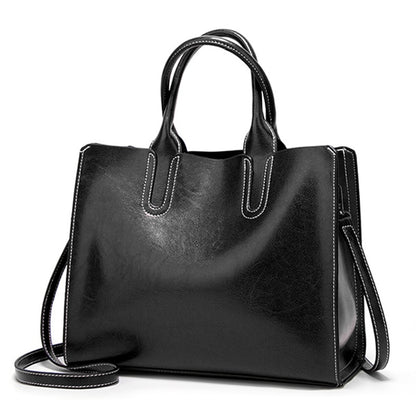 Ladies PU Leather Shoulder Bag for Everyday Use black-a by HitMyNeed