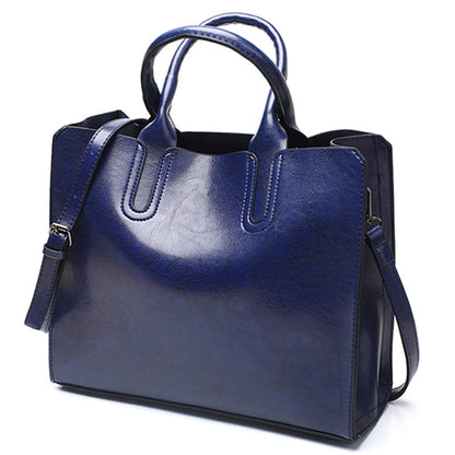 Ladies PU Leather Shoulder Bag for Everyday Use blue by HitMyNeed