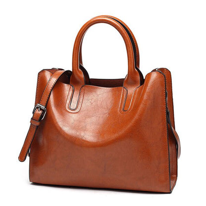 Ladies PU Leather Shoulder Bag for Everyday Use brown by HitMyNeed
