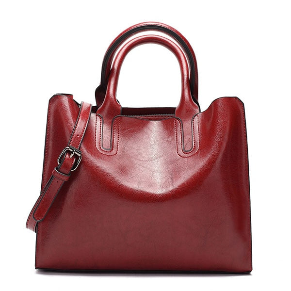 Ladies PU Leather Shoulder Bag for Everyday Use burgundy by HitMyNeed