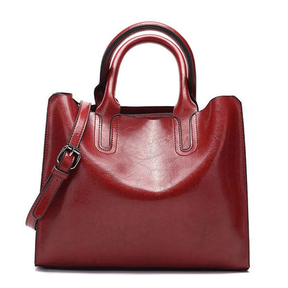 Ladies PU Leather Shoulder Bag for Everyday Use burgundy by HitMyNeed