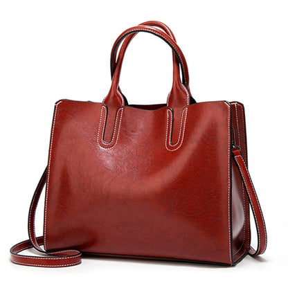 Ladies PU Leather Shoulder Bag for Everyday Use burgundy-a by HitMyNeed
