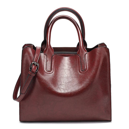 Ladies PU Leather Shoulder Bag for Everyday Use coffee by HitMyNeed