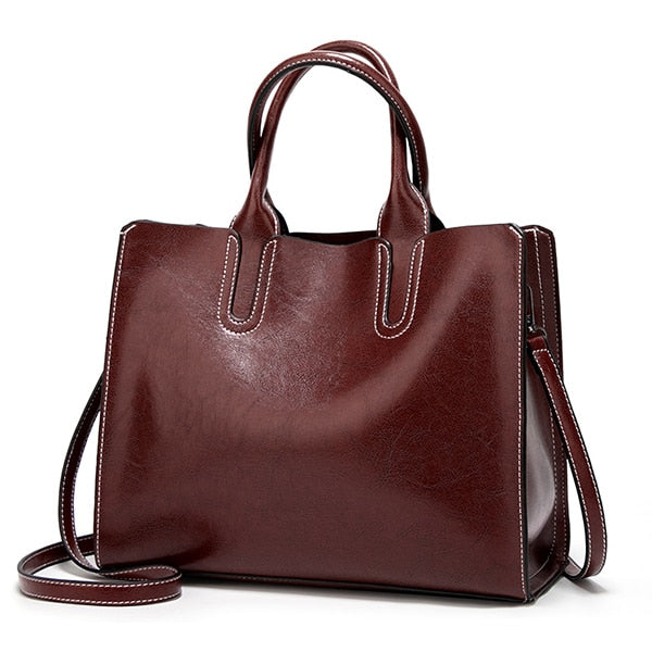 Ladies PU Leather Shoulder Bag for Everyday Use coffee-a by HitMyNeed