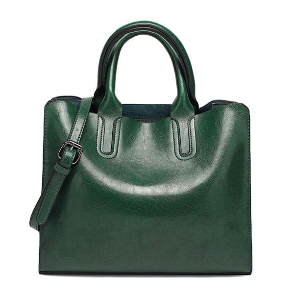 Ladies PU Leather Shoulder Bag for Everyday Use green by HitMyNeed