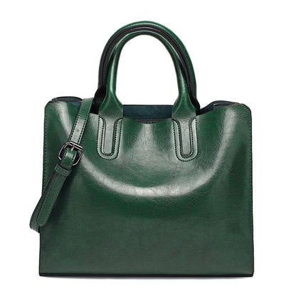 Ladies PU Leather Shoulder Bag for Everyday Use green by HitMyNeed