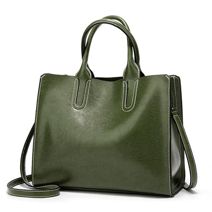 Ladies PU Leather Shoulder Bag for Everyday Use green-a by HitMyNeed