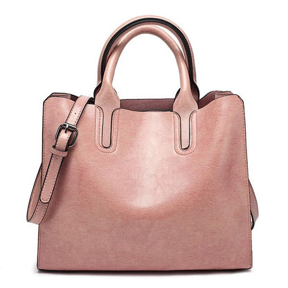 Ladies PU Leather Shoulder Bag for Everyday Use pink by HitMyNeed