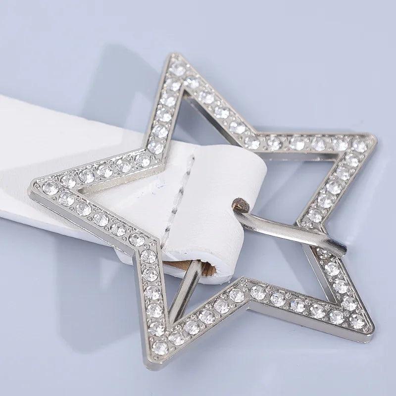 Ladies PU Leather Star Belt with Rhinestones by HitMyNeed