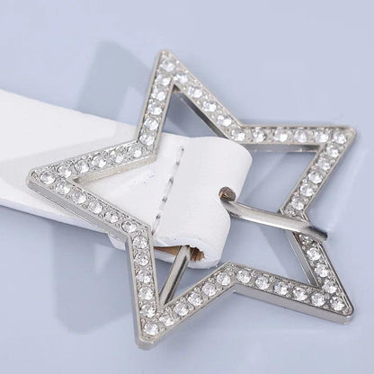 Ladies PU Leather Star Belt with Rhinestones by HitMyNeed
