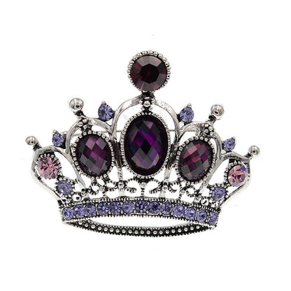 Ladies Rhinestone Crown Brooch Pin by HitMyNeed