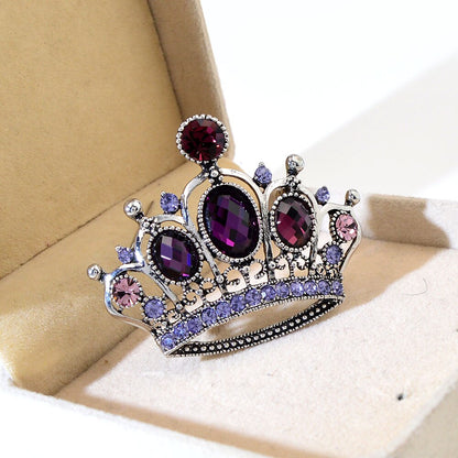 Ladies Rhinestone Crown Brooch Pin by HitMyNeed