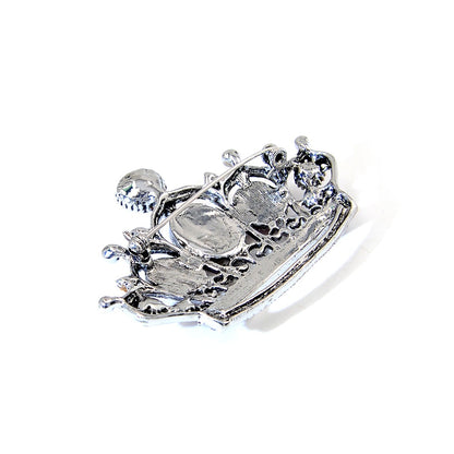 Ladies Rhinestone Crown Brooch Pin by HitMyNeed