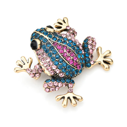 Ladies Sparkling Frog Brooch Pin with Rhinestones by HitMyNeed