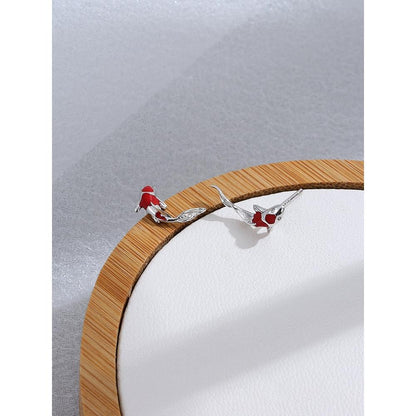 Ladies Sterling Silver Lucky Koi Fish Earrings by HitMyNeed