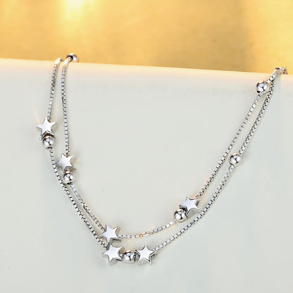 Ladies Sterling Silver Star Bracelet Adjustable 17-21cm by HitMyNeed