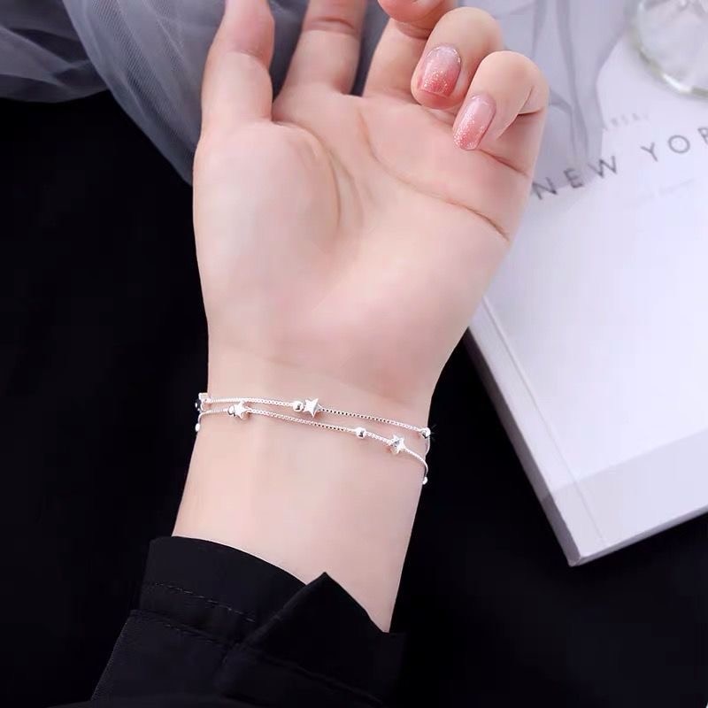 Ladies Sterling Silver Star Bracelet Adjustable 17-21cm by HitMyNeed
