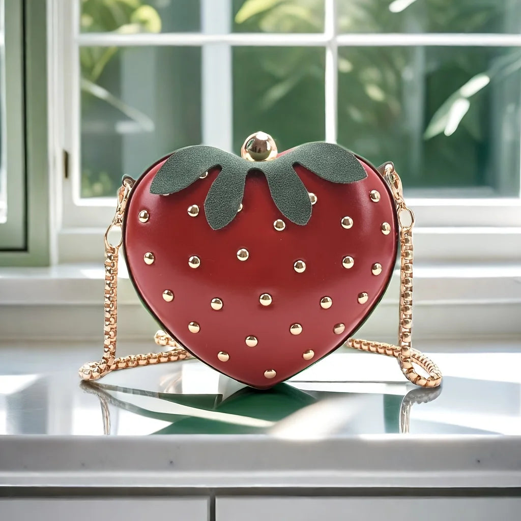 Ladies Strawberry Crossbody Bag with Chain Strap by HitMyNeed