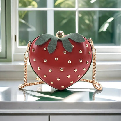 Ladies Strawberry Crossbody Bag with Chain Strap by HitMyNeed