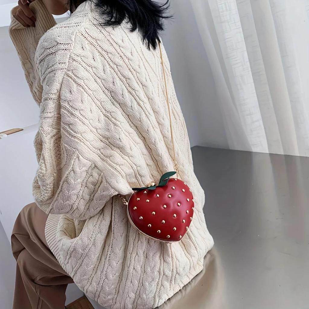 Ladies Strawberry Crossbody Bag with Chain Strap by HitMyNeed