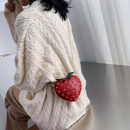 Ladies Strawberry Crossbody Bag with Chain Strap by HitMyNeed