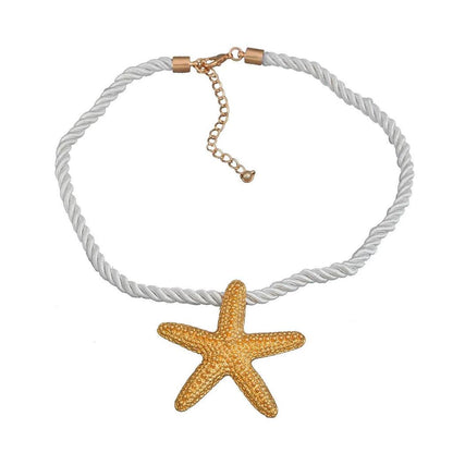 Ladies Vintage Starfish Pendant Necklace gold by HitMyNeed