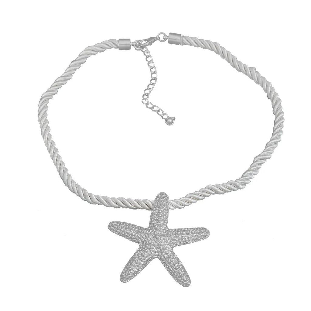 Ladies Vintage Starfish Pendant Necklace silver by HitMyNeed