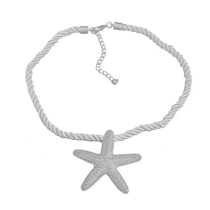 Ladies Vintage Starfish Pendant Necklace silver by HitMyNeed