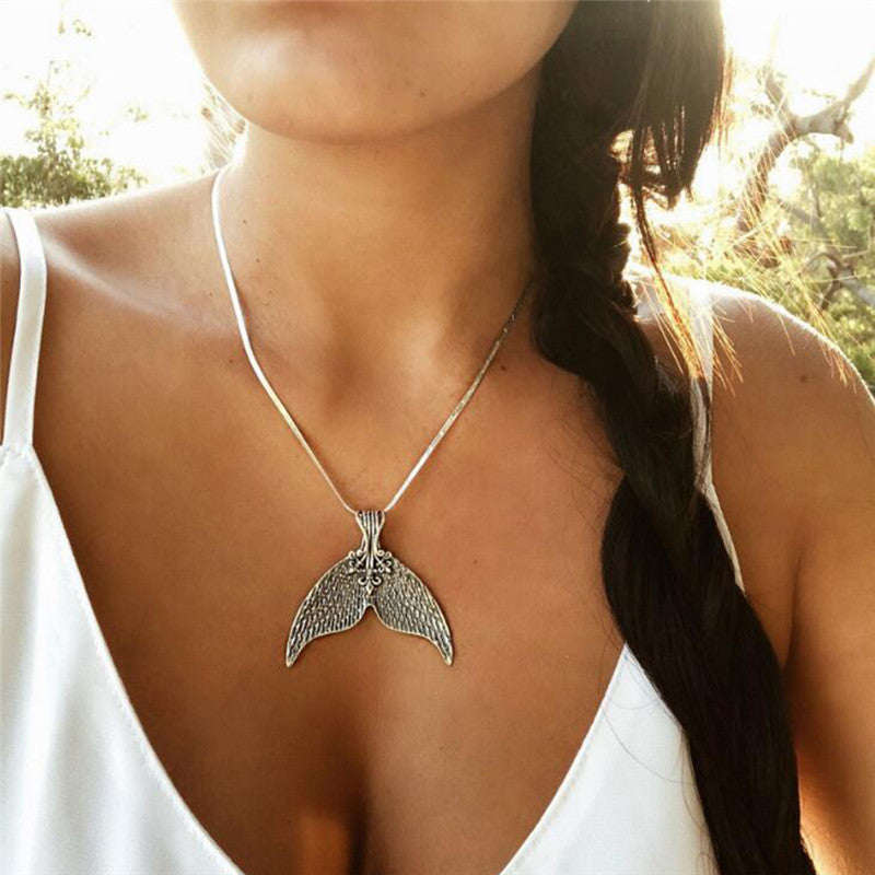 Ladies Whale Tail Necklace with Adjustable Chain by HitMyNeed