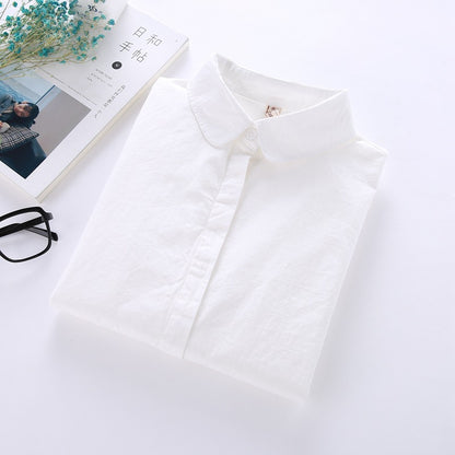 Ladies White Long Sleeve Cotton Blouse 2 m by HitMyNeed